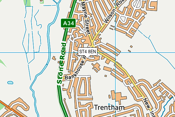 ST4 8EN map - OS VectorMap District (Ordnance Survey)