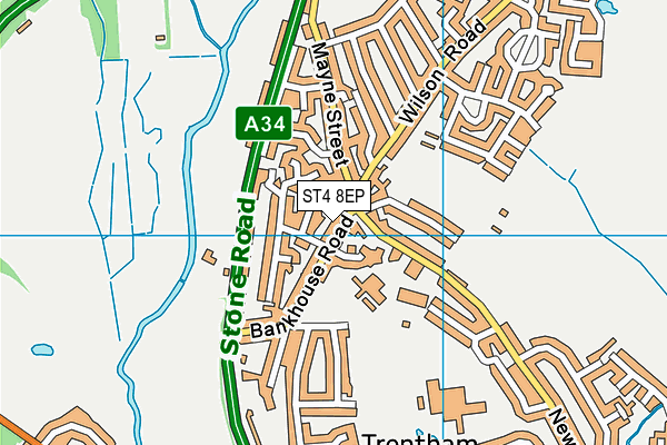 ST4 8EP map - OS VectorMap District (Ordnance Survey)