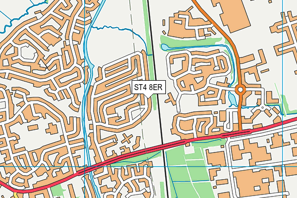 ST4 8ER map - OS VectorMap District (Ordnance Survey)