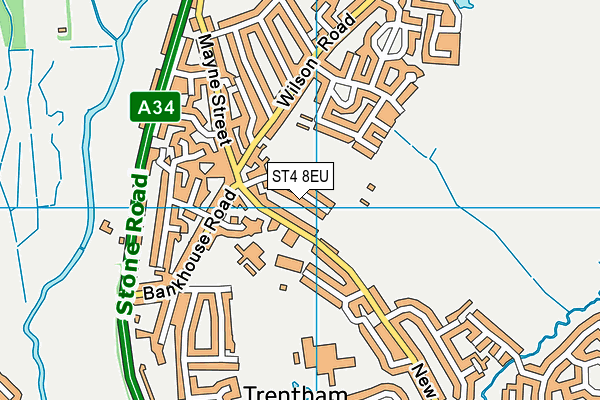 ST4 8EU map - OS VectorMap District (Ordnance Survey)