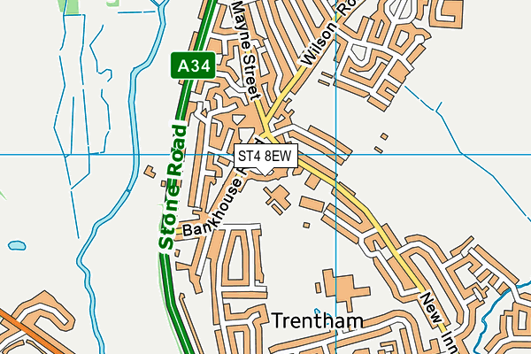 ST4 8EW map - OS VectorMap District (Ordnance Survey)