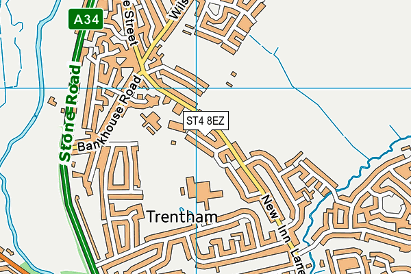ST4 8EZ map - OS VectorMap District (Ordnance Survey)