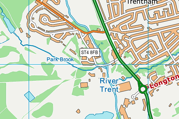ST4 8FB map - OS VectorMap District (Ordnance Survey)