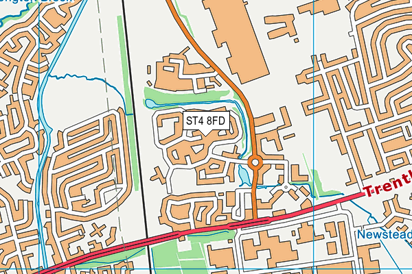 ST4 8FD map - OS VectorMap District (Ordnance Survey)