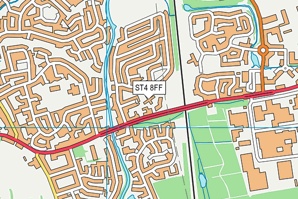 ST4 8FF map - OS VectorMap District (Ordnance Survey)