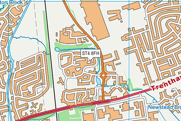 ST4 8FH map - OS VectorMap District (Ordnance Survey)