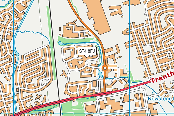 ST4 8FJ map - OS VectorMap District (Ordnance Survey)