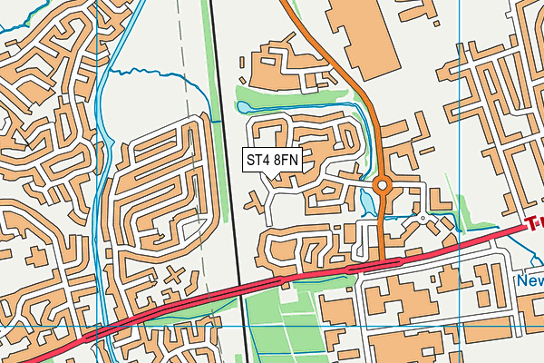 ST4 8FN map - OS VectorMap District (Ordnance Survey)
