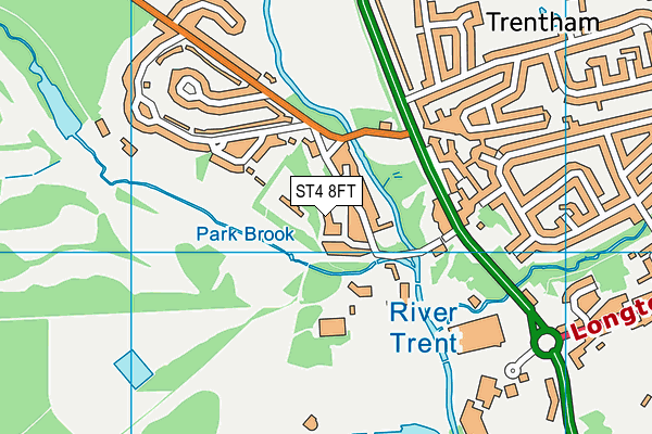 ST4 8FT map - OS VectorMap District (Ordnance Survey)