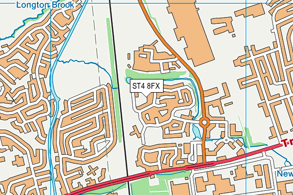 ST4 8FX map - OS VectorMap District (Ordnance Survey)