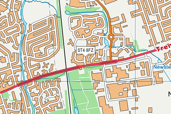 ST4 8FZ map - OS VectorMap District (Ordnance Survey)