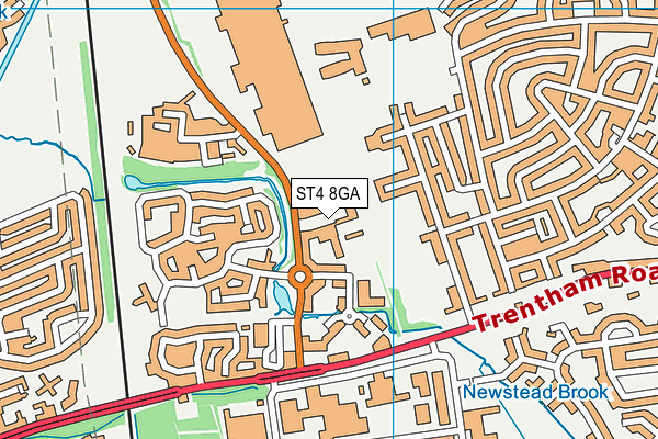 ST4 8GA map - OS VectorMap District (Ordnance Survey)