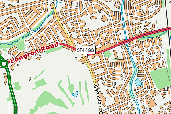 ST4 8GG map - OS VectorMap District (Ordnance Survey)