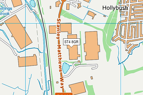 ST4 8GR map - OS VectorMap District (Ordnance Survey)