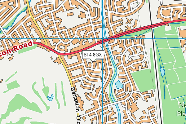 ST4 8GX map - OS VectorMap District (Ordnance Survey)