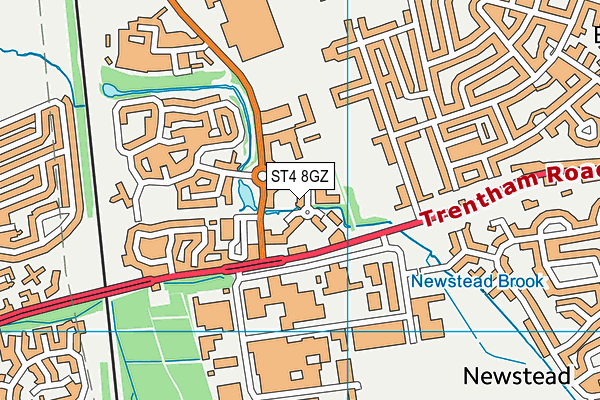 ST4 8GZ map - OS VectorMap District (Ordnance Survey)