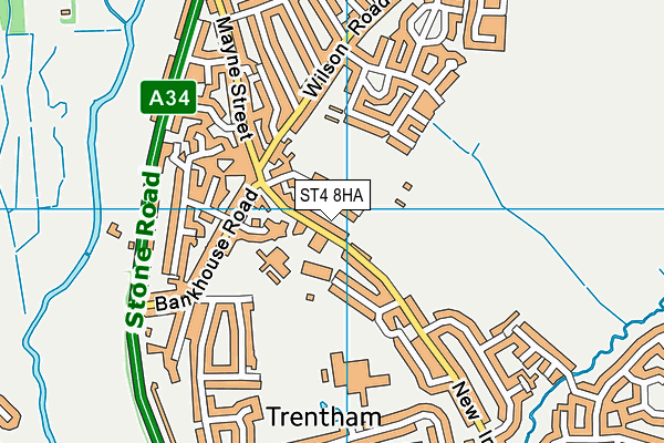 ST4 8HA map - OS VectorMap District (Ordnance Survey)