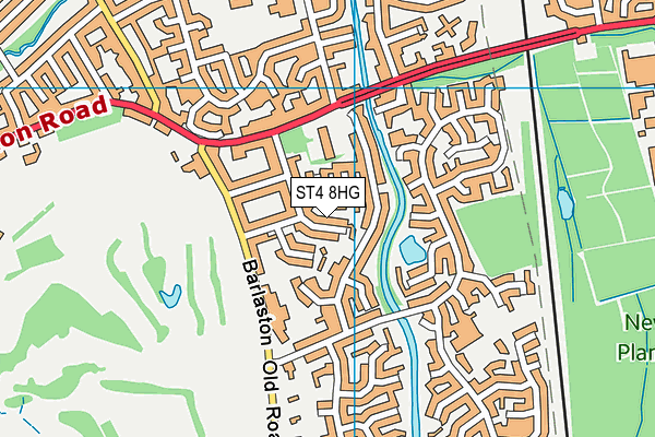 ST4 8HG map - OS VectorMap District (Ordnance Survey)