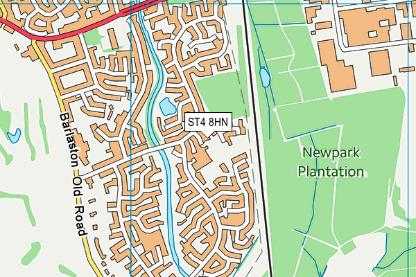 ST4 8HN map - OS VectorMap District (Ordnance Survey)