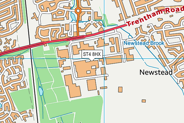 ST4 8HX map - OS VectorMap District (Ordnance Survey)
