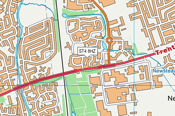 ST4 8HZ map - OS VectorMap District (Ordnance Survey)