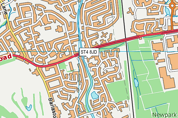ST4 8JD map - OS VectorMap District (Ordnance Survey)