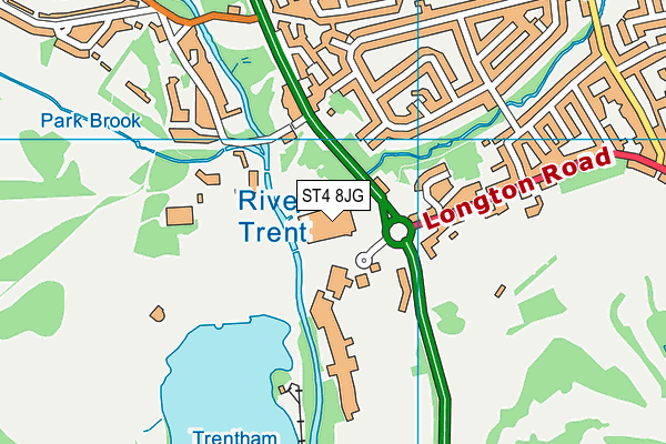 ST4 8JG map - OS VectorMap District (Ordnance Survey)