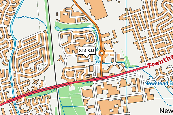 ST4 8JJ map - OS VectorMap District (Ordnance Survey)