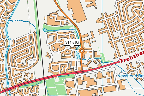 ST4 8JQ map - OS VectorMap District (Ordnance Survey)