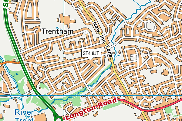 ST4 8JT map - OS VectorMap District (Ordnance Survey)