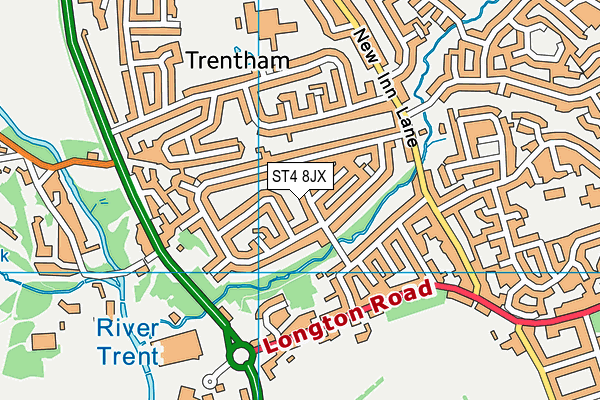 ST4 8JX map - OS VectorMap District (Ordnance Survey)