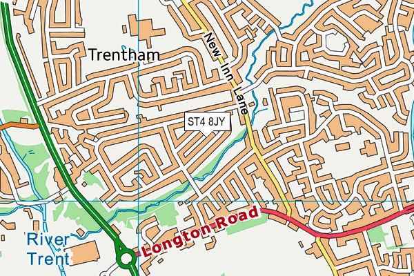 ST4 8JY map - OS VectorMap District (Ordnance Survey)