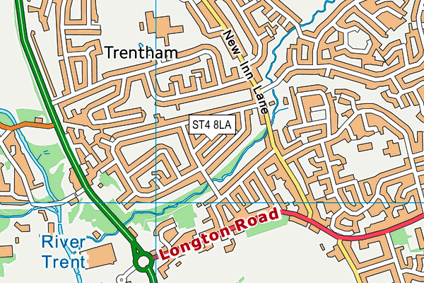 ST4 8LA map - OS VectorMap District (Ordnance Survey)