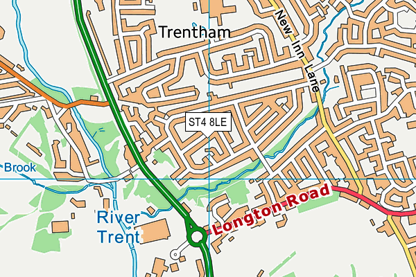 ST4 8LE map - OS VectorMap District (Ordnance Survey)