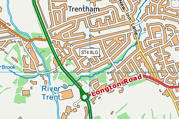 ST4 8LG map - OS VectorMap District (Ordnance Survey)