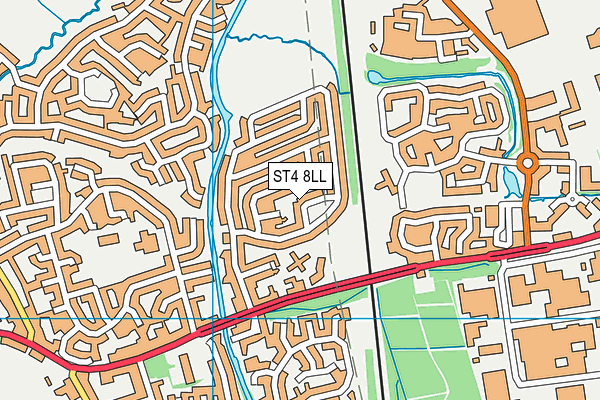 ST4 8LL map - OS VectorMap District (Ordnance Survey)