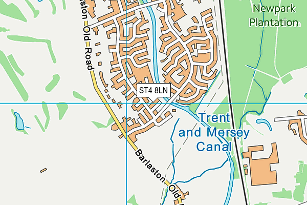 ST4 8LN map - OS VectorMap District (Ordnance Survey)