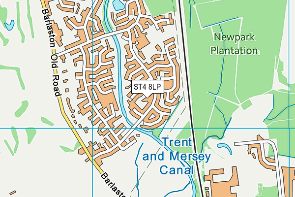 ST4 8LP map - OS VectorMap District (Ordnance Survey)