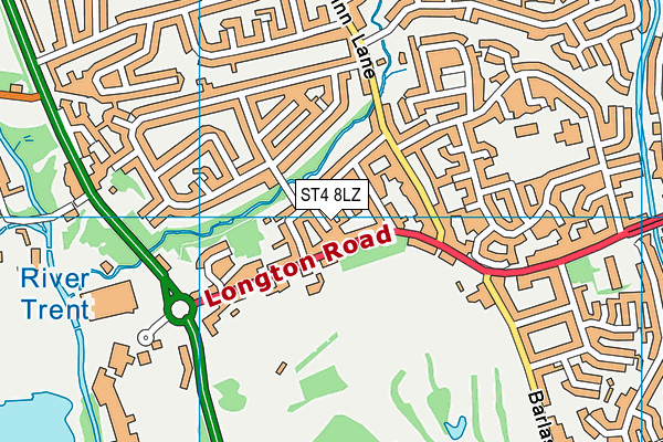 ST4 8LZ map - OS VectorMap District (Ordnance Survey)