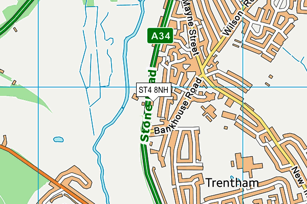 ST4 8NH map - OS VectorMap District (Ordnance Survey)