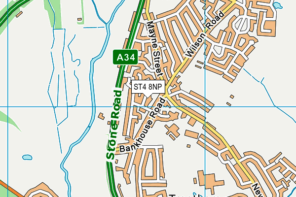 ST4 8NP map - OS VectorMap District (Ordnance Survey)