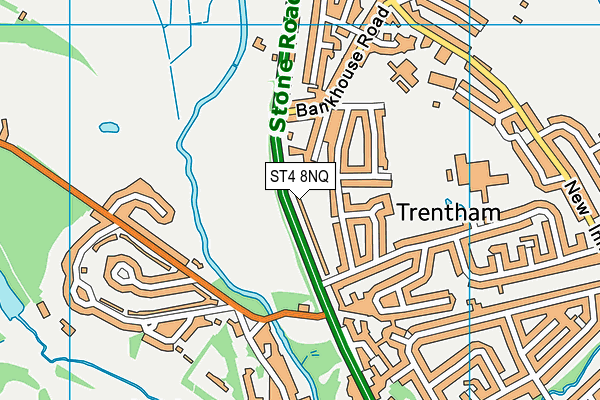 ST4 8NQ map - OS VectorMap District (Ordnance Survey)