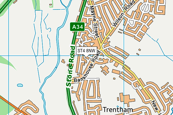 ST4 8NW map - OS VectorMap District (Ordnance Survey)