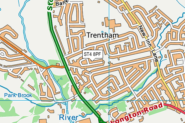 ST4 8PF map - OS VectorMap District (Ordnance Survey)