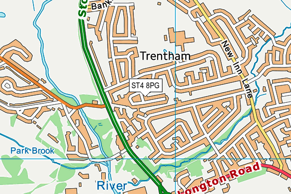 ST4 8PG map - OS VectorMap District (Ordnance Survey)