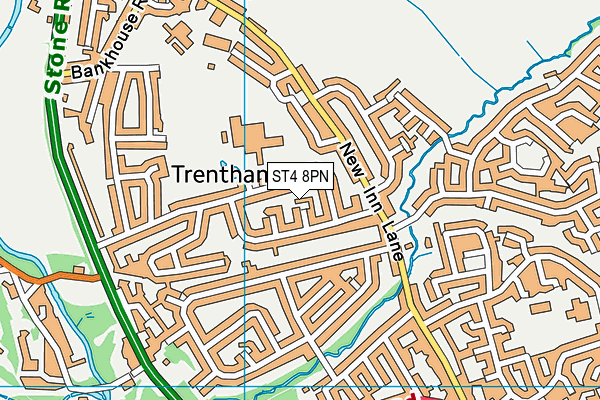 ST4 8PN map - OS VectorMap District (Ordnance Survey)