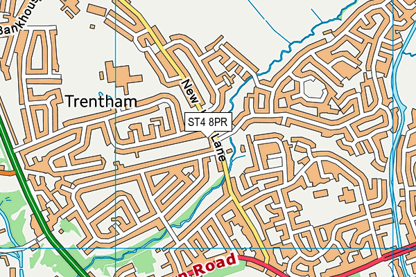 ST4 8PR map - OS VectorMap District (Ordnance Survey)
