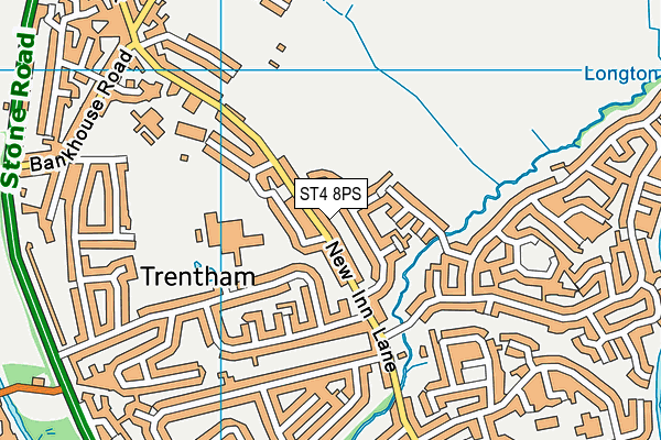 ST4 8PS map - OS VectorMap District (Ordnance Survey)