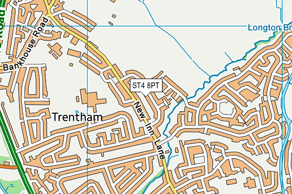 ST4 8PT map - OS VectorMap District (Ordnance Survey)