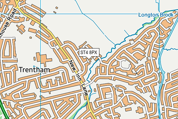ST4 8PX map - OS VectorMap District (Ordnance Survey)